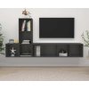 3dílný set TV skříněk dřevotříska [3079833] (Barva černá s vysokým leskem)