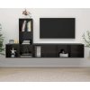 3dílný set TV skříněk dřevotříska [3079833] (Barva černá s vysokým leskem)