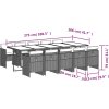 11dílný zahradní jídelní set s poduškami polyratan [3210579] (Barva Černá a krémová)