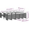 11dílný zahradní jídelní set s poduškami polyratan [3210579] (Barva Černá a krémová)
