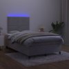 Box spring postel s matrací a LED 120 x 190 cm samet [3270308] (Barva Tmavě zelená)
