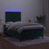 Box spring postel s matrací a LED 120 x 190 cm samet [3270308] (Barva Tmavě zelená)