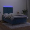 Box spring postel s matrací a LED 120 x 190 cm samet [3270308] (Barva Tmavě zelená)