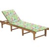 Skládací zahradní lehátko s poduškou masivní akáciové dřevo [3064172] (Barva Taupe)