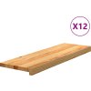 Nášlapy na schody 12 ks světle hnědé 80x30x2 cm masivní dub [3282984] (Barva Světle hnědá)