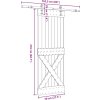 Posuvné dveře s kováním 70 x 210 cm masivní borové dřevo [3332784]
