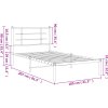 Kovový rám postele s čelem 100 x 200 cm [355605] (Barva Bílá)