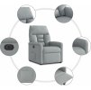 Elektrické polohovací křeslo textil [3303012] (Barva Světle šedá)