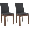 Jídelní židle s polštáři 2 ks Hnědá masivní dřevěná guma [4102449] (Barva Hnědo-černá)