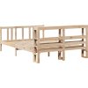 Rám postele s čelem 120 x 200 cm masivní borové dřevo [3305967] (Barva Přírodní)