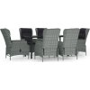 7dílný zahradní jídelní set polyratan [3156791] (Barva Tmavě šedá)