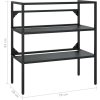 Koupelnový regál pod umyvadlo 79 x 38 x 83 cm železo [338489] (Barva Černá)