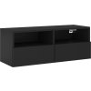 Nástěnná TV skříňka 80 x 30 x 30 cm kompozitní dřevo [836870] (Barva Černá)