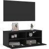 Nástěnná TV skříňka 80 x 30 x 30 cm kompozitní dřevo [836870] (Barva Černá)