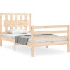 Rám postele s čelem Small Single masivní dřevo [3194271] (Barva Přírodní)