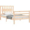 Rám postele s čelem Small Single masivní dřevo [3194271] (Barva Přírodní)