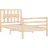 Rám postele s čelem Small Single masivní dřevo [3194271] (Barva Přírodní)