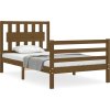 Rám postele s čelem Small Single masivní dřevo [3194271] (Barva Přírodní)