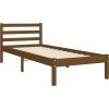 Rám postele s čelem Small Single masivní dřevo [3194271] (Barva Přírodní)