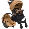Dětský kočárek 3 v 1 ocel [10379] (Barva Taupe)