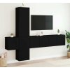 5dílná obývací stěna kompozitní dřevo [3216458] (Barva Černá)