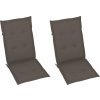 Zahradní židle 2 ks s mi poduškami masivní teak [3062384] (Barva Taupe)