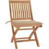 Skládací zahradní židle s poduškami 4 ks masivní teak [3072809] (Barva Krémová)