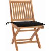 Skládací zahradní židle s poduškami 4 ks masivní teak [3072809] (Barva Krémová)