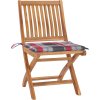 Skládací zahradní židle s poduškami 4 ks masivní teak [3072809] (Barva Krémová)