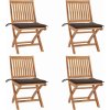 Skládací zahradní židle s poduškami 4 ks masivní teak [3072809] (Barva Krémová)