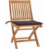 Skládací zahradní židle s poduškami 4 ks masivní teak [3072809] (Barva Krémová)