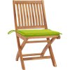 Skládací zahradní židle s poduškami 4 ks masivní teak [3072809] (Barva Krémová)