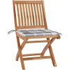 Skládací zahradní židle s poduškami 4 ks masivní teak [3072809] (Barva Krémová)
