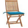 Skládací zahradní židle s poduškami 4 ks masivní teak [3072809] (Barva Krémová)