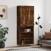 Skříň highboard 69,5 x 34 x 180 cm kompozitní dřevo [3200042] (Barva Černá)
