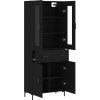 Skříň highboard 69,5 x 34 x 180 cm kompozitní dřevo [3198530] (Barva Černá)