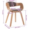 Jídelní židle 2 ks ohýbané dřevo a taupe textil [287387] (Barva světle hnědá a krémová)
