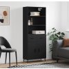 Skříň highboard 69,5 x 34 x 180 cm kompozitní dřevo [3200530] (Barva Černá)