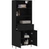 Skříň highboard 69,5 x 34 x 180 cm kompozitní dřevo [3200530] (Barva Černá)