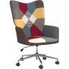 Relaxační křeslo patchwork textil [328193] (Barva Šedá)