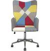 Relaxační křeslo patchwork textil [328193] (Barva Šedá)