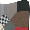 Relaxační křeslo patchwork textil [328193] (Barva Šedá)