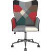 Relaxační křeslo patchwork textil [328193] (Barva Šedá)