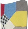 Relaxační křeslo patchwork textil [328193] (Barva Šedá)