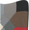 Relaxační křeslo patchwork textil [328193] (Barva Šedá)