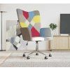 Relaxační křeslo patchwork textil [328193] (Barva Šedá)