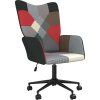 Relaxační křeslo patchwork textil [328193] (Barva Šedá)