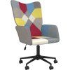 Relaxační křeslo patchwork textil [328193] (Barva Šedá)
