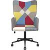 Relaxační křeslo patchwork textil [328193] (Barva Šedá)