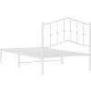 Kovový rám postele s čelem 100 x 190 cm [373832] (Barva Bílá)